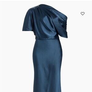 Amsale Midnight Blue One-Shoulder Dress